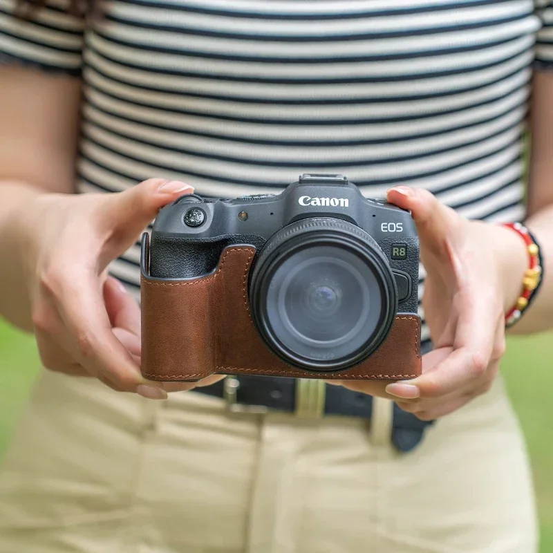Handmade genuine leather camer - đánh giá và giá Canon Camera Eos R8