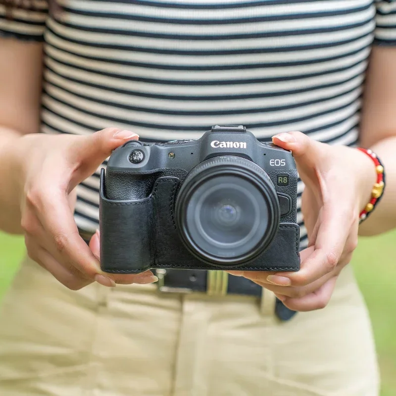 Handmade genuine leather camer - đánh giá và giá Canon Camera Eos R8