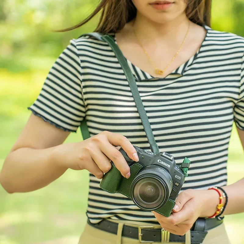 Handmade genuine leather camer - đánh giá và giá Canon Camera Eos R8